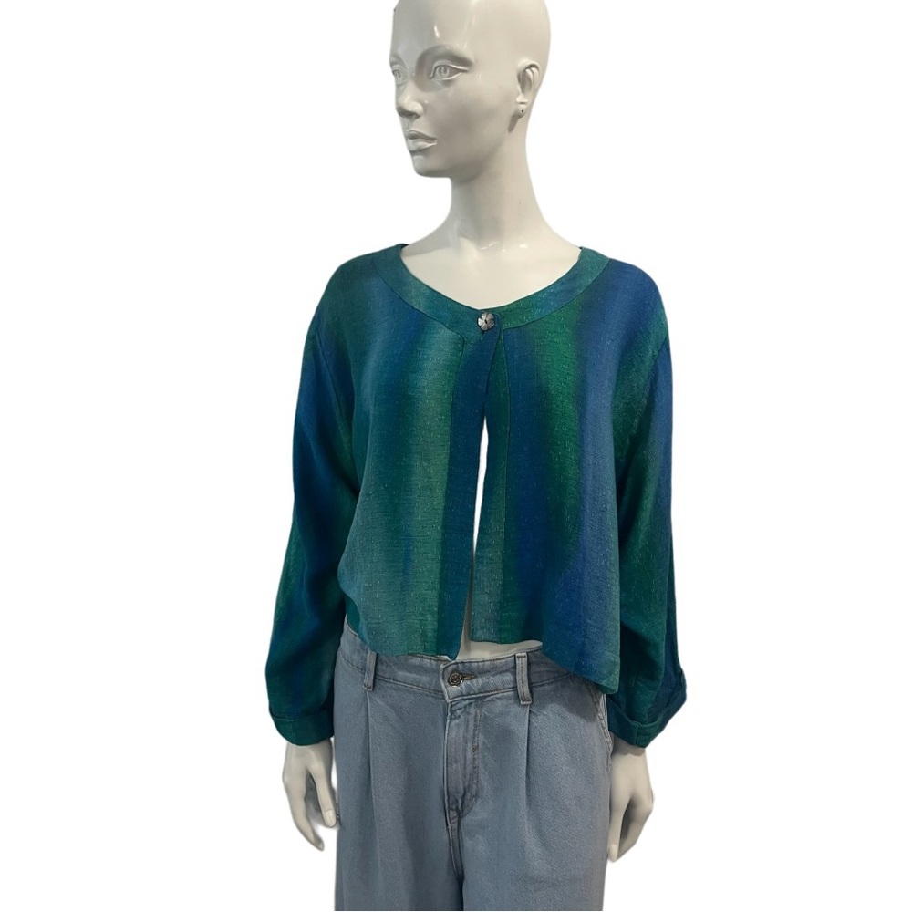 Kaliyana Linen Blend Lagenlook Cardigan